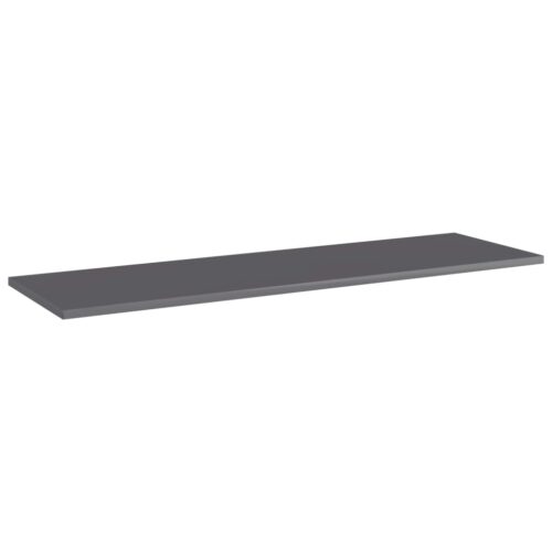 Bookshelf Boards 4pcs High Gloss Grey 100x30x1.5cm Engineered Wood - Image 2