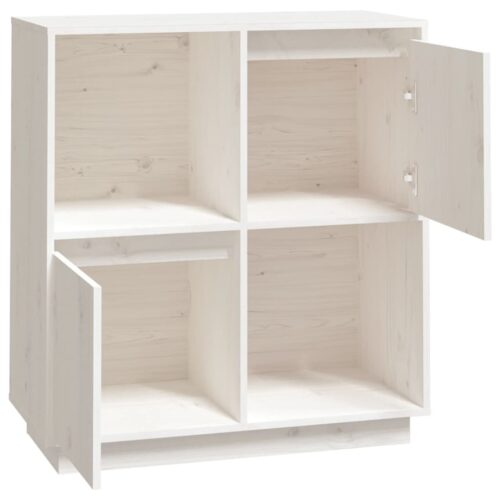 Sideboard White 74x35x80cm Solid Wood Pine - Image 5