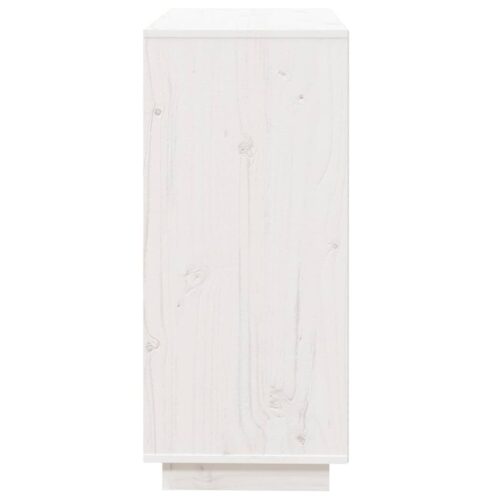 Sideboard White 74x35x80cm Solid Wood Pine - Image 7