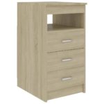 Wooden Drawers Cabinet Sideboard Bedside Table Storage Rack Nightstand Oak