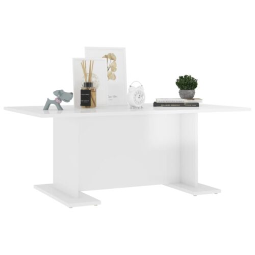 Coffee Table High Gloss White 103.5x60x40cm Engineered Wood - Image 3