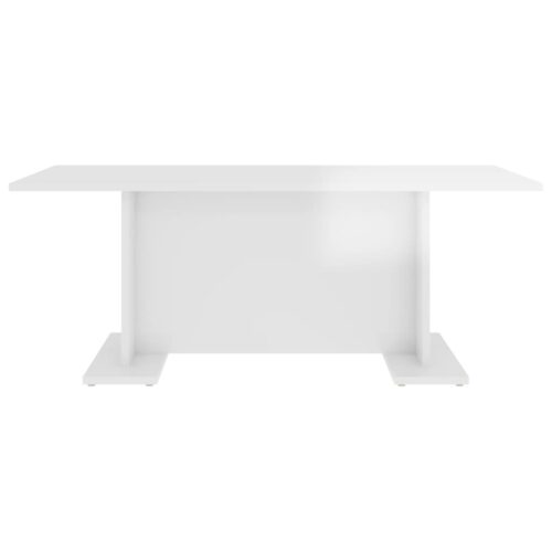 Coffee Table High Gloss White 103.5x60x40cm Engineered Wood - Image 4
