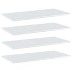 Bookshelf Boards 4pcs High Gloss White 80x40x1.5cm Engineered Wood