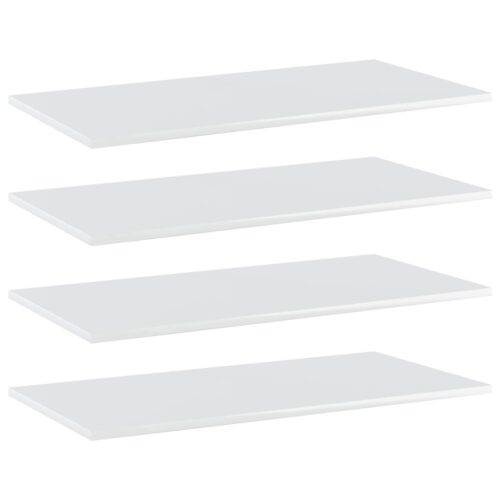 Bookshelf Boards 4pcs High Gloss White 80x40x1.5cm Engineered Wood - Image 6