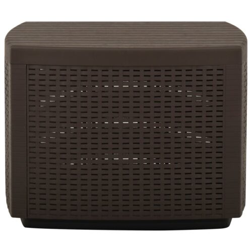 Outdoor Tea Table Garden Patio Side Coffee Lounge Sofa Tables Plastic Rattan Mocha - Image 2