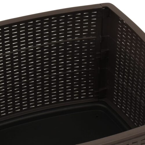 Outdoor Tea Table Garden Patio Side Coffee Lounge Sofa Tables Plastic Rattan Mocha - Image 7