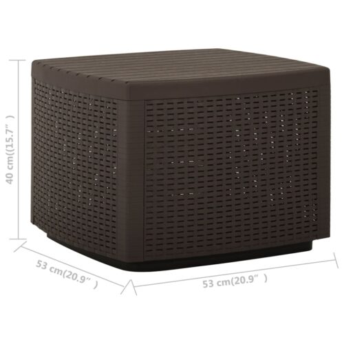 Outdoor Tea Table Garden Patio Side Coffee Lounge Sofa Tables Plastic Rattan Mocha - Image 8