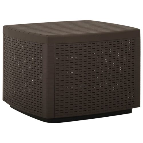 Outdoor Tea Table Garden Patio Side Coffee Lounge Sofa Tables Plastic Rattan Mocha - Image 9