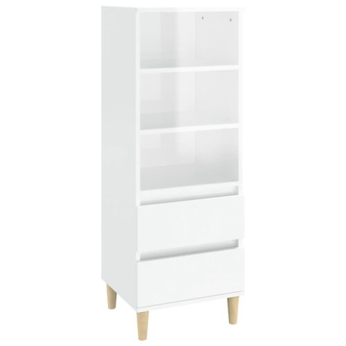 Highboard High Gloss White 40x36x110cm Engineered Wood