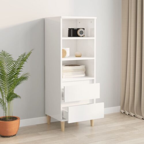 Highboard High Gloss White 40x36x110cm Engineered Wood - Image 9