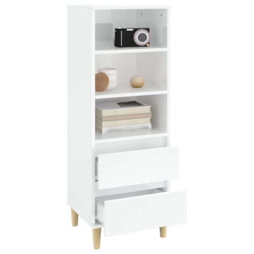 Highboard High Gloss White 40x36x110cm Engineered Wood - Image 6