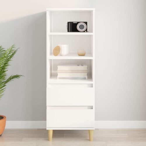 Highboard High Gloss White 40x36x110cm Engineered Wood - Image 11