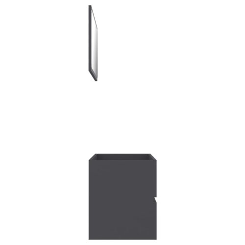 2-Piece Bathroom Furniture Set Grey Engineered Wood - Image 5