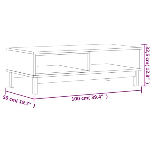 Coffee Table FLAM 100x50x32.5cm Solid Wood Pine - Image 9