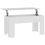 Coffee Table White 101x49x52cm Engineered Wood