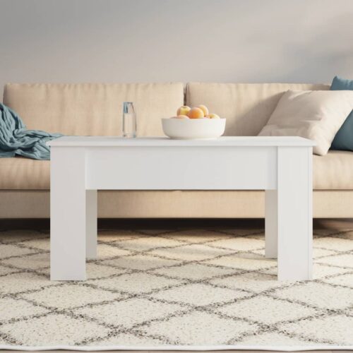 Coffee Table White 101x49x52cm Engineered Wood - Image 3