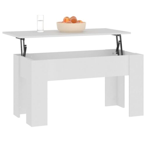 Coffee Table White 101x49x52cm Engineered Wood - Image 4
