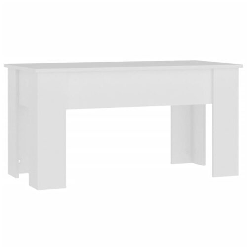 Coffee Table White 101x49x52cm Engineered Wood - Image 5