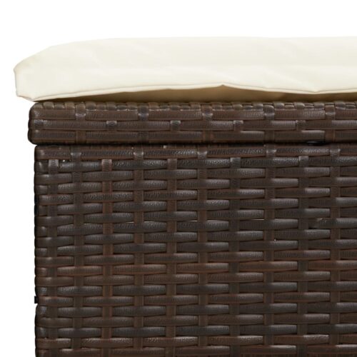 Sunbed with Foldable Roof Brown 213x63x97cm Poly Rattan - Image 10
