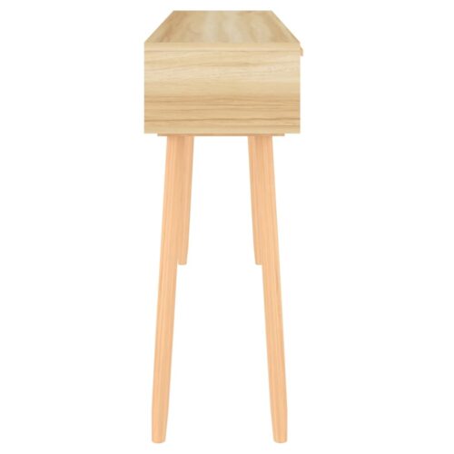 Console Table Brown 105x30x75cm Solid Wood Pine Natural Rattan - Image 4