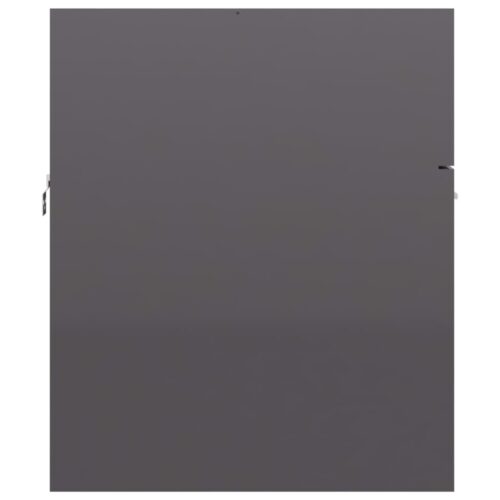 2-Piece Bathroom Furniture Set High Gloss Grey Engineered Wood - Image 10
