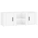 TV Cabinet High Gloss White 100x31.5x35cm Engineered Wood