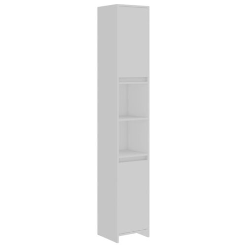 Tall Bathroom Cabinet Storage Rack Shelf Wooden Linen Cupboard White 30x183.5cm - Image 2