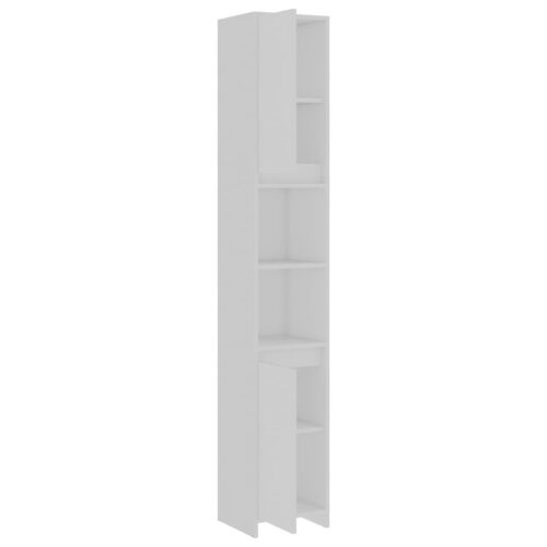 Tall Bathroom Cabinet Storage Rack Shelf Wooden Linen Cupboard White 30x183.5cm - Image 4