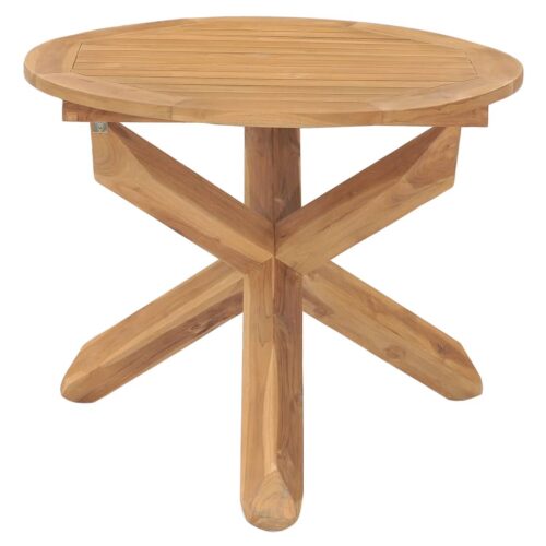 Garden Dining Table 90x75cm Solid Wood Teak - Image 2