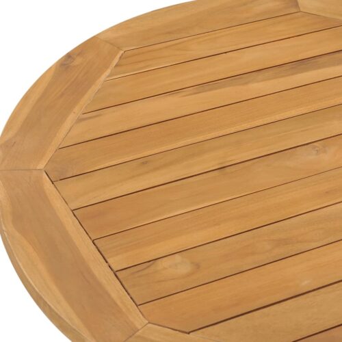 Garden Dining Table 90x75cm Solid Wood Teak - Image 4