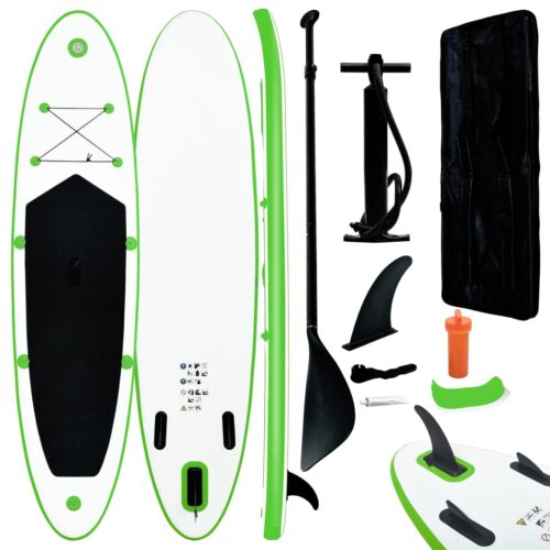 Inflatable Stand Up Paddleboard Set Green White