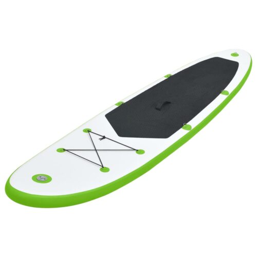 Inflatable Stand Up Paddleboard Set Green White - Image 2