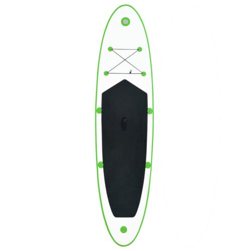 Inflatable Stand Up Paddleboard Set Green White - Image 3