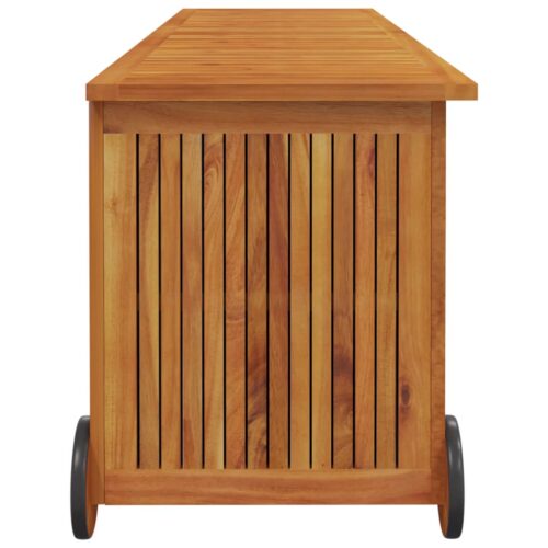 Garden Storage Box with Wheels 150x50x58cm Solid Wood Acacia - Image 5