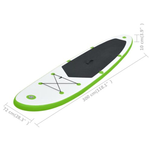 Inflatable Stand Up Paddleboard Set Green White - Image 9