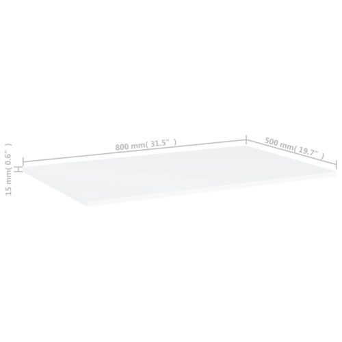 Bookshelf Boards 4pcs White 80x50x1.5cm Engineered Wood - Image 5
