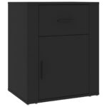 Bedside Cabinet Black 50x36x60cm Engineered Wood