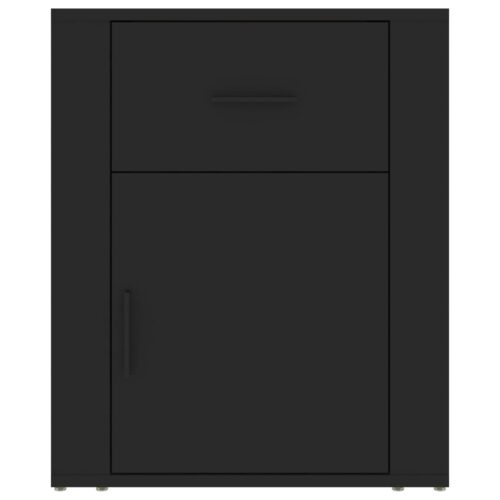 Bedside Cabinet Black 50x36x60cm Engineered Wood - Image 6