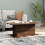 Coffee Table Brown Oak 102x55.5x40cm Engineered Wood
