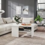 Coffee Table White 90x60x46.5cm Engineered Wood