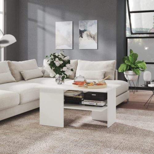 Coffee Table White 90x60x46.5cm Engineered Wood