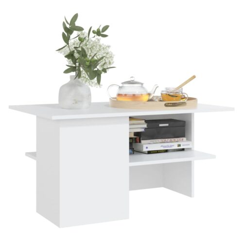 Coffee Table White 90x60x46.5cm Engineered Wood - Image 5