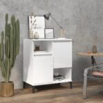 Sideboard High Gloss White 60x35x70cm Engineered Wood