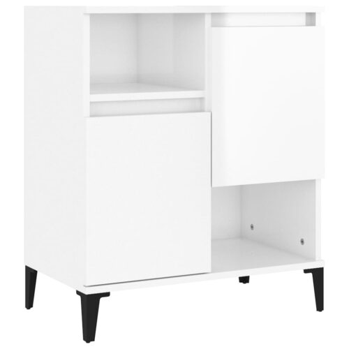 Sideboard High Gloss White 60x35x70cm Engineered Wood - Image 2