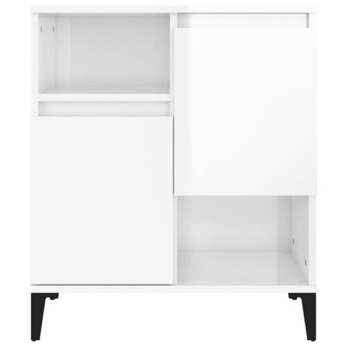 Sideboard High Gloss White 60x35x70cm Engineered Wood - Image 5