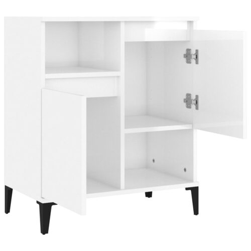 Sideboard High Gloss White 60x35x70cm Engineered Wood - Image 6