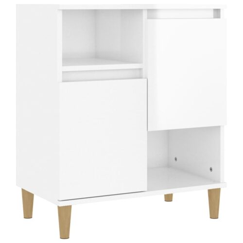 Sideboard High Gloss White 60x35x70cm Engineered Wood - Image 2