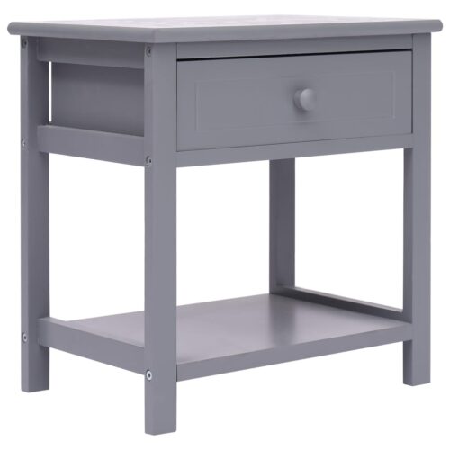 Nightstands 2pcs Grey 40x29x42cm Paulownia Wood - Image 2