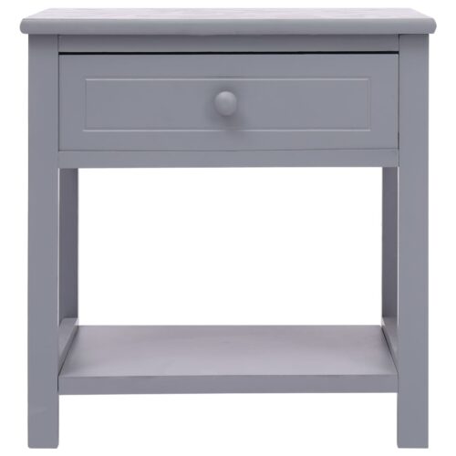 Nightstands 2pcs Grey 40x29x42cm Paulownia Wood - Image 4