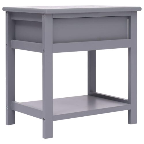 Nightstands 2pcs Grey 40x29x42cm Paulownia Wood - Image 5